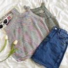 Melange Halter Top