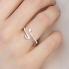 925 Sterling Silver Musical Note Open Ring Musical Note - Silver - One Size