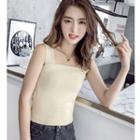 Wide-strap Knit Top