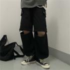 Zipped Wide-leg Pants