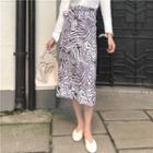 Zebra Print A-line Skirt As Shown In Figure - One Size