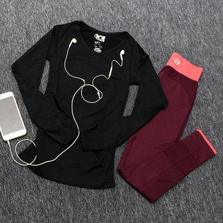 Set: Long-sleeve Sports Top + Leggings