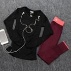 Set: Long-sleeve Sports Top + Leggings