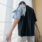 Short-sleeve Shark Embroidered T-shirt