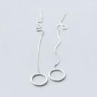 925 Sterling Silver Hoop Dangle Earring 1 Pair - S925 Silver - One Size
