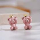 Bear Alloy Earring 1 Pair - Pink - One Size