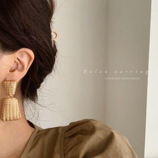 Engraved Statement Earrings Gold - One Size