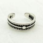 925 Sterling Silver Open Ring Black & Dark Silver - One Size
