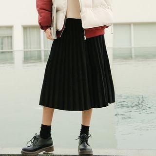 Midi Accordion Pleat Skirt Black - One Size