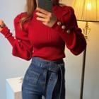Round-neck Flare Long-sleeve Knitted Sweater