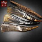 Horn Hair Comb Green & Brown - One Size