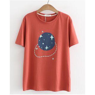 Planet Print Short-sleeve T-shirt