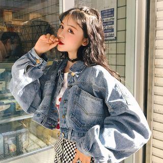 Loose-fit Cropped Denim Jacket