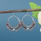 Circle Drop Earring 1 Pair - Hqef-1296 - Silver - One Size