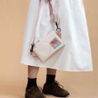 Contrast Strap Zip Crossbody Bag