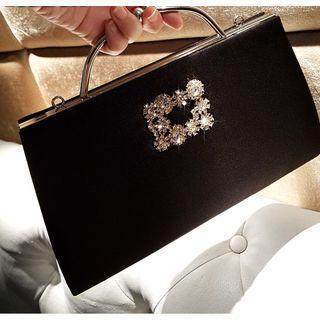 Rhinestone Buckled Clutch Bag
