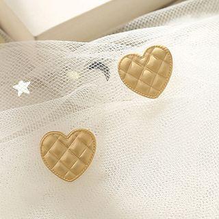 Alloy Heart Earring 1# - Heart - Gold - One Size