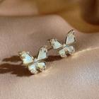 Butterfly Shell Alloy Earring 1 Pair - C395-1 - Gold - One Size
