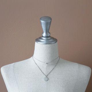 Set: Chain Choker + Coin-pendant Necklace Silver - One Size