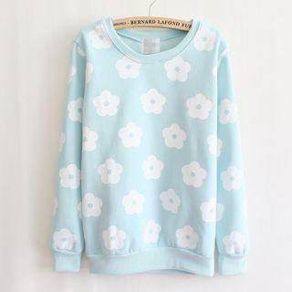 Fleece-lined Floral Pullover