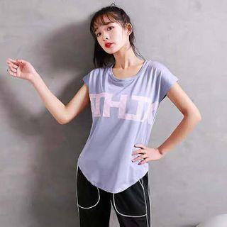 Quick Dry Lettering Short-sleeve T-shirt