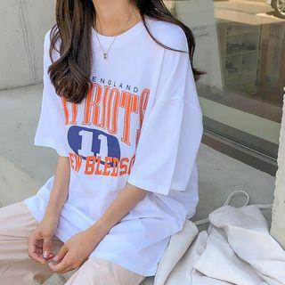 Letter-printe Boxy Cotton T-shirt