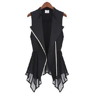 Hanky-hem Chiffon Vest