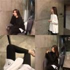 Moon Embroidered Long-sleeve T-shirt / Crew-neck Pullover / Plain Leggings