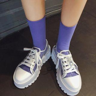 Platform Transparent Lace-up Shoes