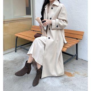 Belted A-line Woolen Mac Coat