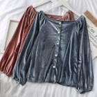 Boatneck Velvet Shirt