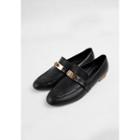 Turnkey Buckle Faux-leather Loafers