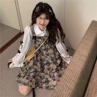 Bear Overall Dress / Plain Shirt