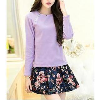 Set: Long Sleeved Knit Top + Crochet Skirt