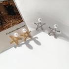 Faux Pearl Star Stud Earring