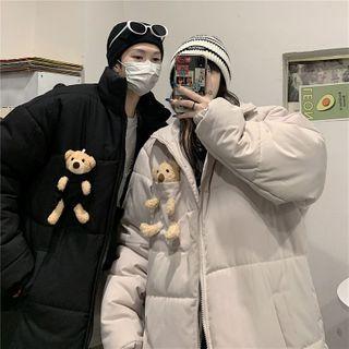 Couple Matching Bear Detail Padded Coat