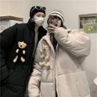 Couple Matching Bear Detail Padded Coat
