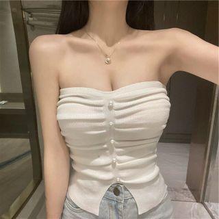 Crinkle Knit Tube Top