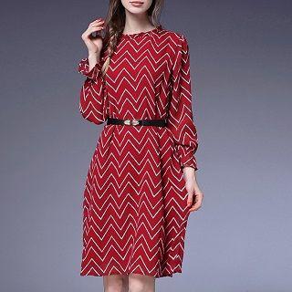 Zig-zag A-line Dress