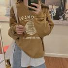 Lettering Sweatshirt Sweatshirt - Brown - One Size