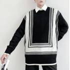 Round Neck Geometric Sweater