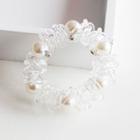 Faux Pearl Coil Hair Tie Transparent - One Size