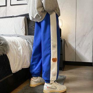 Lettering Cartoon Embroidered Harem Pants
