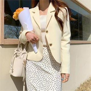 Single-breasted Metallic-button Blazer