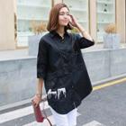 3/4-sleeve Printed Long Shirt