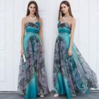 Print A-line Tube Evening Gown