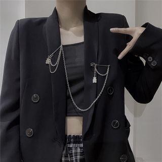 Bear / Pin Pendant Chain Brooch