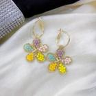 Bead Flower Earring E2313 - Multicolor - One Size