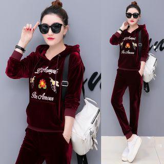Set: Embroidered Hoodie +sweatpants