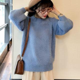 Furry Cutout Sweater